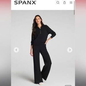 SPANX Maroon Wide-Leg Trousers set